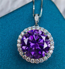14.30 Ct Certified Purple Diamond Pendant, Tariffs FREE & Matching Studs .