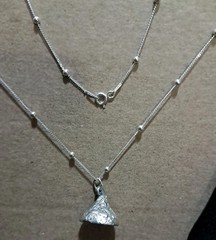 JCP Dainty Solid 925 Sterling Silver Candy Kiss Pendant Ball Chain 18” 15 Gms #4