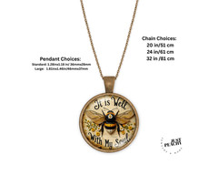 Faith Religious It is Well With My Soul Bronze Silver Jewelry Necklace Set