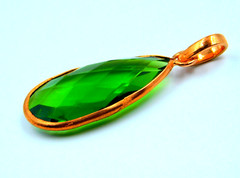 Handmade Copper Designer Omega Bezel Pendant With Faceted Hydro Peridot Quartz
