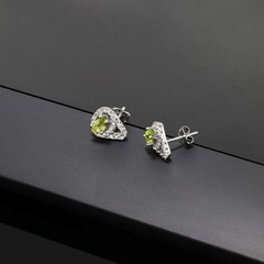 Gem Stone King 1.02 Center Stone: 5×3 mm, Small Stones: 1 Green and White