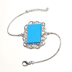 Turquoise Gemstone Handmade Brass Silver Plated Bracelet