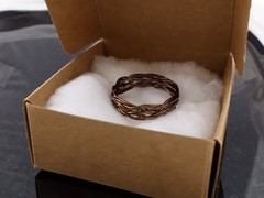 Size 10.5 Antique Brass 5×9 Turks Head Knot Ring Hand Tied made