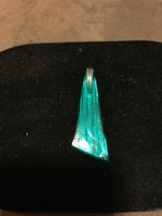 Silver And Maroon And Turquoise Dichroic Glass Pendant*FREE SHIPPING *