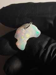 Gorgeous Opal Bigger Size Freeform Pearly White Base Pendant