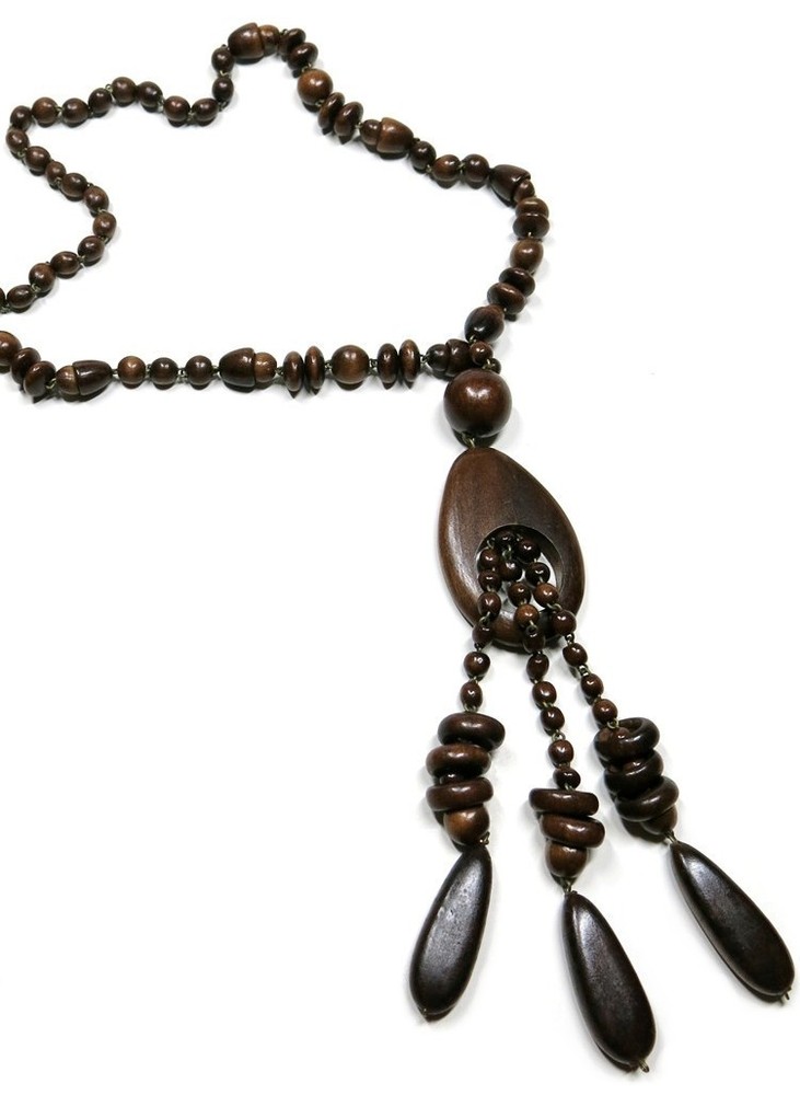 Talisman Hand Crafted Wooden Ethnic Bohemian Necklace Pendant Artisan Jewelry