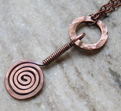 1 Pc Pure Copper Healing Spiral Pendant Locket, Jewelry, Spiritual Kriya
