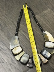 Handcrafted Genuine Buffalo Horn Bib Necklace Statement Jewelry