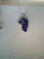 Handmade, Wire Wrapped Sea Glass Necklace