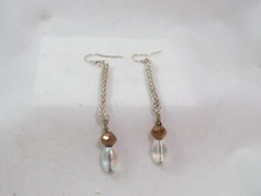 Sterling Silver Viking Knit Dangle Earrings with Crystal Beads