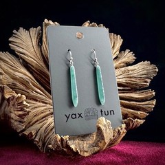 Blue Jade Earrings – Translucent Guatemalan Icy Jadeite Sterling Silver – 26M044