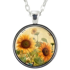Sunflower Pendant Necklace, Handmade Floral Jewelry, Summer Nature Gift