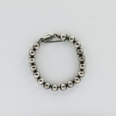 vintage handmade silver beaded ball rosery bracelet 925 6.5 inch, 30 grams