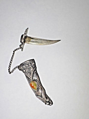 Sterling Silver Sword And Scabbard Brooch Pin AS IS