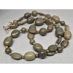 Jay King Necklace Desert Sage Jasper Sterling Silver Beaded Artisan Long 33″