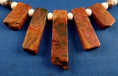 NICE! 17.5″ Natural Red Brown Jasper beaded NECKLACE
