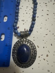 Lapis Lazuli Beaded Pendant Necklace