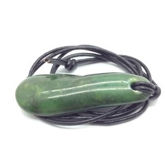 Siberian Jade Pebble Pendant Green Nephrite Jade Stone Necklace Siberia #59