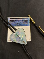 NWT Wild Dove Vintage Old Stock Blue Purple White Porcelain Bolo Tie
