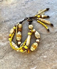 Multi Strand African Tribal Bracelet Golden and Yellow tones
