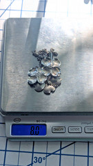 Vintage Stuart Nye Sterling Silver 3 Dogwood Flower w/ Leaves Necklace 16″