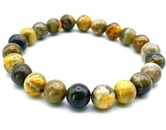 Handmade 10mm Rare Natural Bumblebee Jasper Bead Bracelet