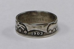 Coin ring «Handmade» from U.S. BARBER Silver Half Dollar available in size 9-14
