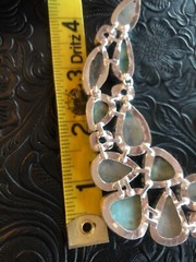 Artisan Southwest White Moonstone Blue Larimar Crystal Cluster Necklace 18-19″