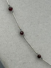 18 in Faceted Garnet And Labradorite Liquid Silver Station Necklace