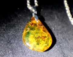 Lovely Natural Clear Light Green Amber Pendant 39mm