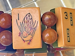 Antique Bakelite Tiles Enrobed, Dovetail Deluxe Mah Jongg Bracelet, Jan Carlin