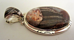 Laguna Lace Agate Sterling Silver Pendant 2.5 X 1.25 Inches