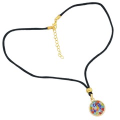 Glass Of Venice Murano Glass Millefiori Round Pendant Necklace – Multicolor with