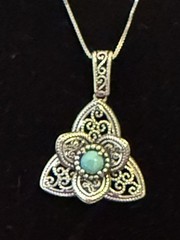 Passport To Israel Artisan Crafted Premium Lagoon Turquoise Pendant With Chain I