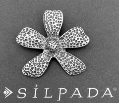 SILPADA Sterling Silver Heavy LARGE TEXTURED FLOWER Pendant~#S1101~RETIRED~NEW!