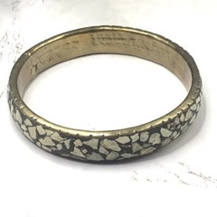 Mosaic Design Bangle Bracelet – Handmade Stamped India • Vintage Jewelry