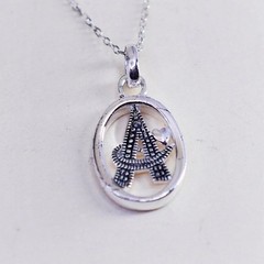 18”, sterling silver necklace, 925 circle link chain letter A pendant marcasite
