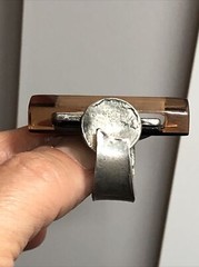 2. Anne-Marie Chagnon 925 Sterling Lucite Rectangle Ring, 15g, Adjustable