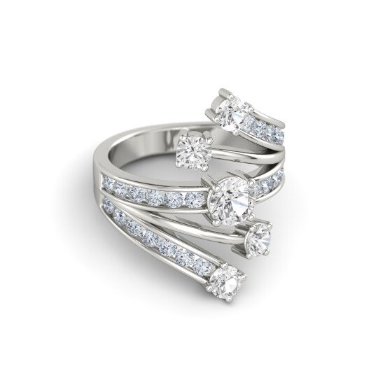 1.24Ct White Round Cut CZ Fancy Engagement Wedding Ring 925 Sterling Silver