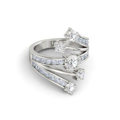 1.24Ct White Round Cut CZ Fancy Engagement Wedding Ring 925 Sterling Silver