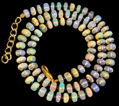 AAA Grade Opal & Spinel Bead Strand, Ethiopian Opal Rondelle Bead Necklace 18»