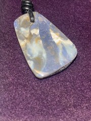 Natural Australian Boulder Opal Pendant Leather String Necklace
