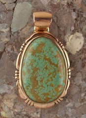 Hand Made Courtland Turquoise – Copper Pendant 23100