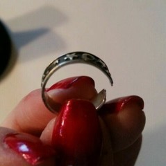 STARS AND MOON Design Adjustable Toe Sterling Silver 925 Toe Ring