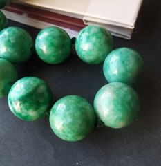 Large 16mm/18mm/20mm green jade stone Beads Necklace,bracelet,man woman jewelry