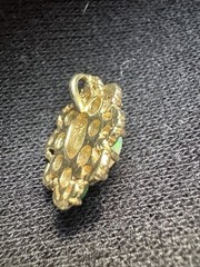Vintage 14K Solid Gold Precious Gemstone Flower Pendant Emerald Ethiopian Opal