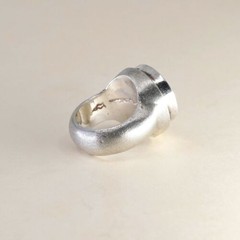 Size 7, Vtg Two Tone Sterling 925 Silver Handmade Statement Flower Ring, Signed