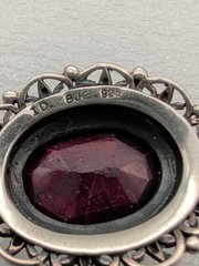 Vtg S Behnam BJC Bali 925 Sterling Silver Natural Faceted Ruby Dangle Earrings