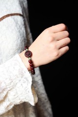 Zambian Rosewood Round Buddhist Prayer Bead Bracelet Women’s Amulet Gift