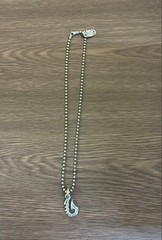 BWL Bill Wall Leather Fish Hook Pendant x BWL Tag Charm S925 Ball Chain Necklace